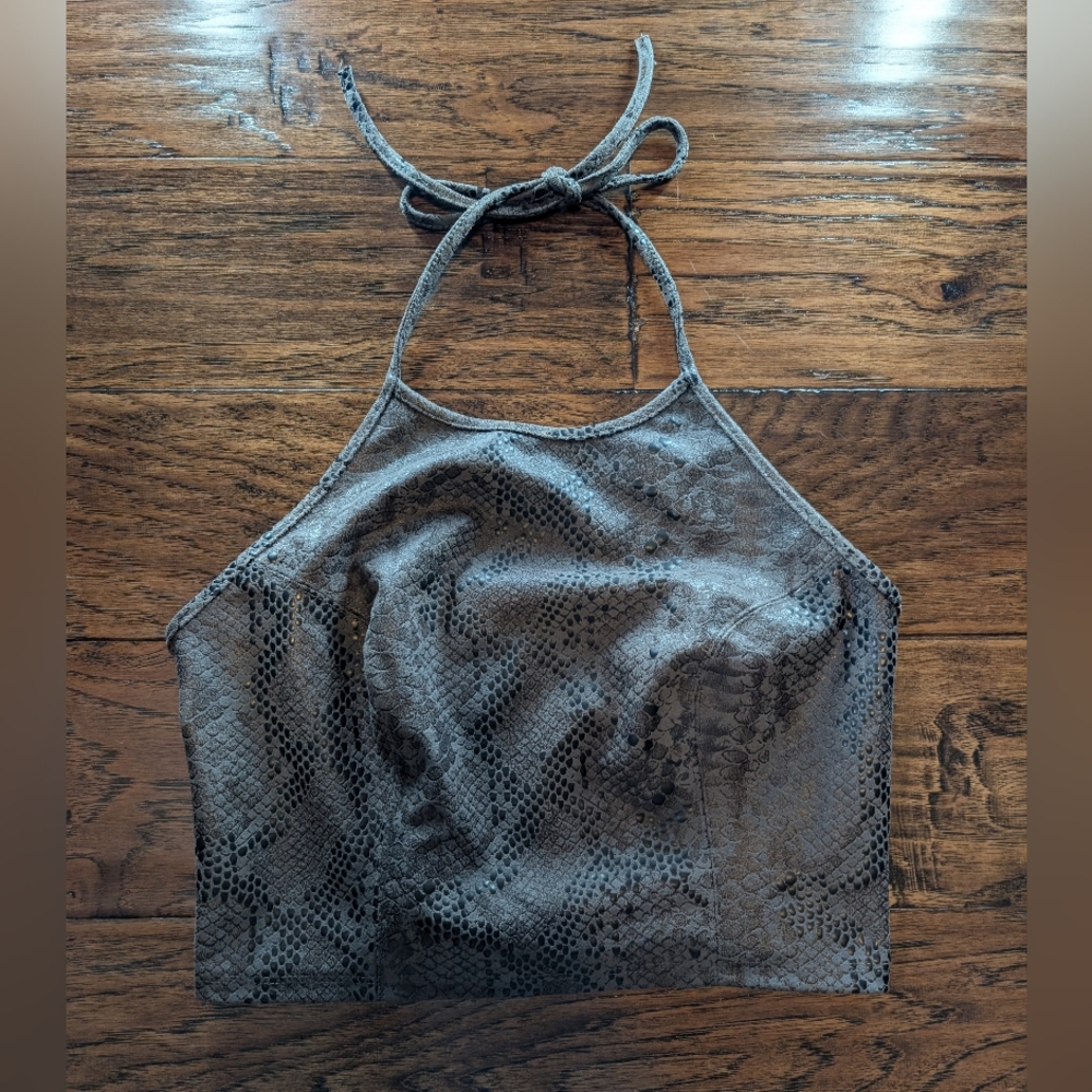 Guess Y2K Snake Print Halter Top Size Small